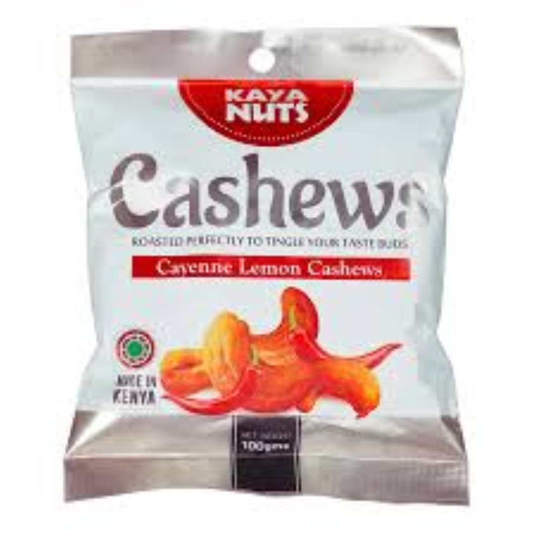 KAYA CAYENNE LEMON CASHEWS 100G